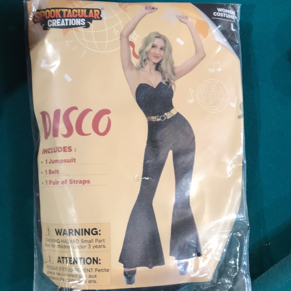 Spooktacular Creations Women's Black Disco Jumpsuit. NWT. 5 Available. S-M-L.
